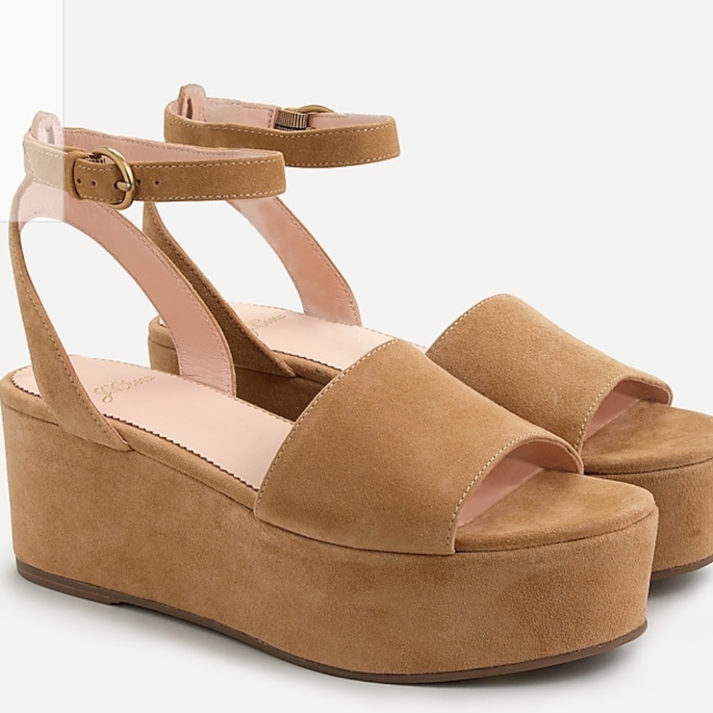 Suede platform ankle-strap sandals